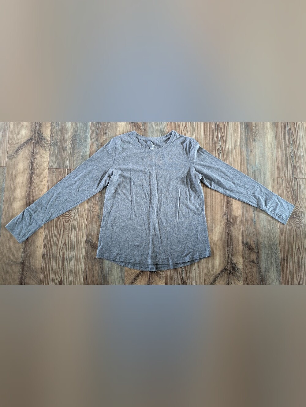 Tek Gear DryTek Gray Long Sleeve Casual Activewear T-Shirt Large